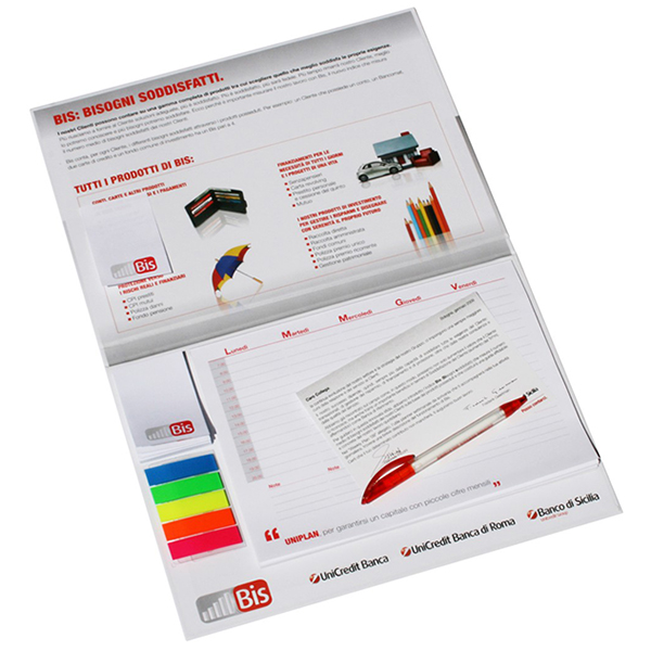 Planning avec couverture cartonnée SKU 030 | Fabricant de gadgets et post its personnalisés | Planning format mm 240 x 175 50 feuilles