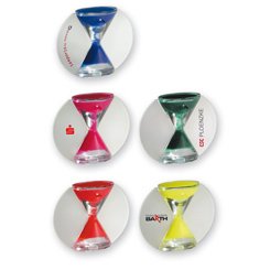 Promotional and customizad hourglass with liquids