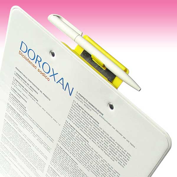 Spring clipboard plateau with corporate logo