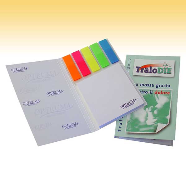 Promotional covered pocket memo pad cm 8x13 with index