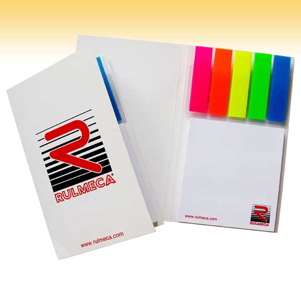 Promotional covered pocket memo pad cm 8x13 with index