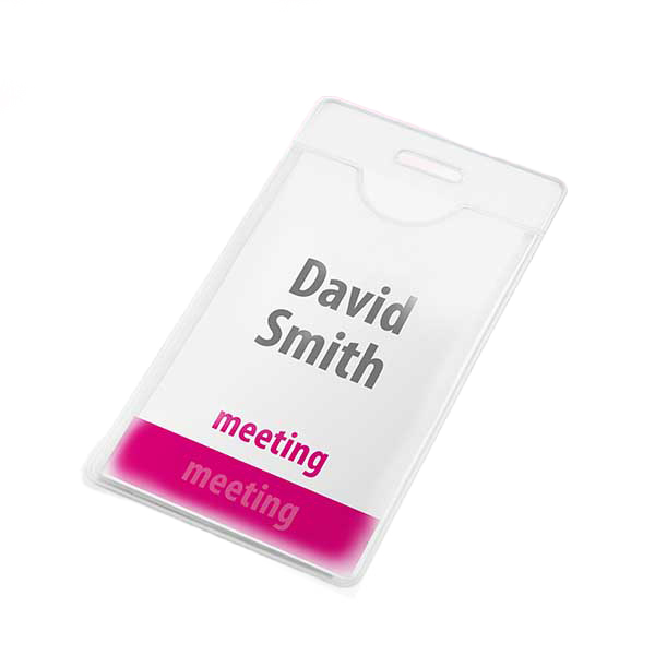Porta badge verticale BD014, gadget aziendale personalizzato per pubblicità e marketing B2B - Porta badge verticale personalizzato - demo David Smith