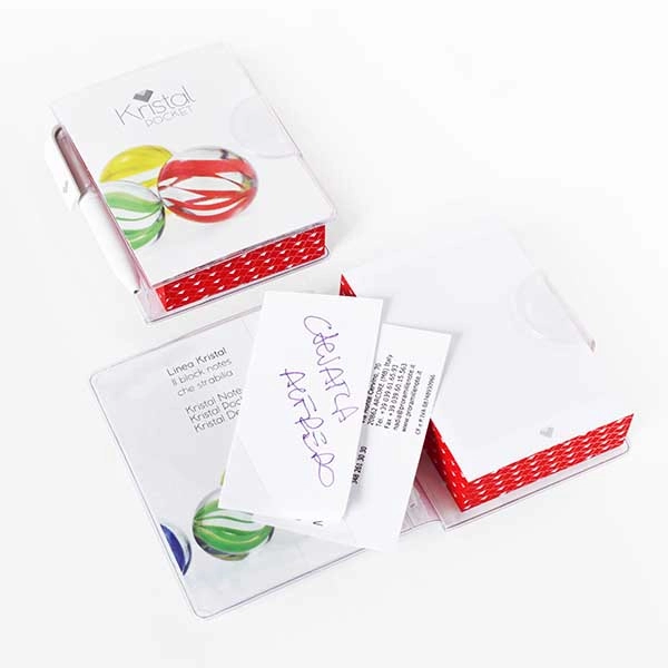 KristalPoket clear pocket cover notepad with pen and memo