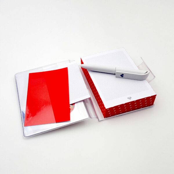 KristalPoket clear pocket cover notepad with pen and memo (opened)