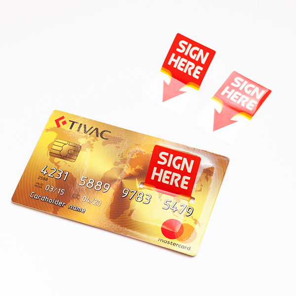 Bandierine segna pagina in plastica in astuccio carta di credito SKU 442 |