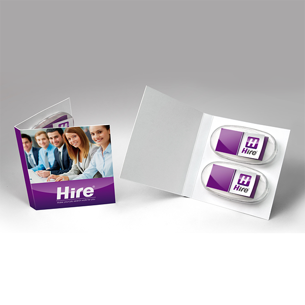 Index flag with transparent plastic case, Oval or tablet shape. Subject HIRE