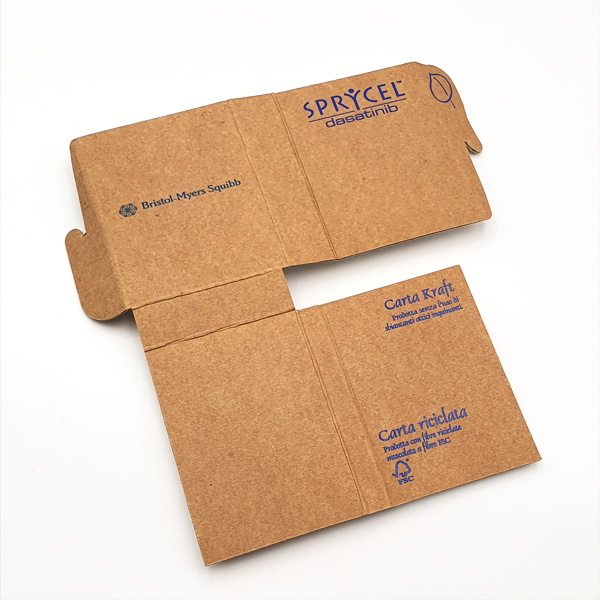 Memotack green paper with carboard cover. Eco-compatible advertising. Opened, outside