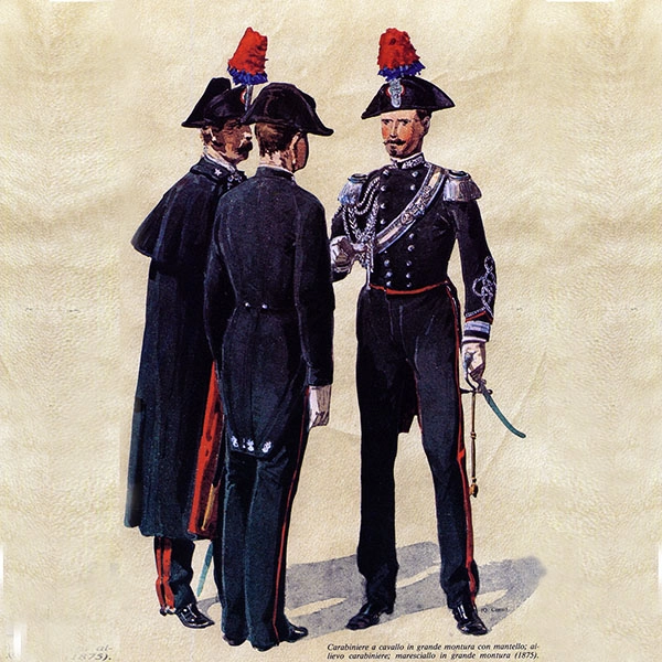 Carabinieri uniformi storiche Giovanni Pititto nastri da collo