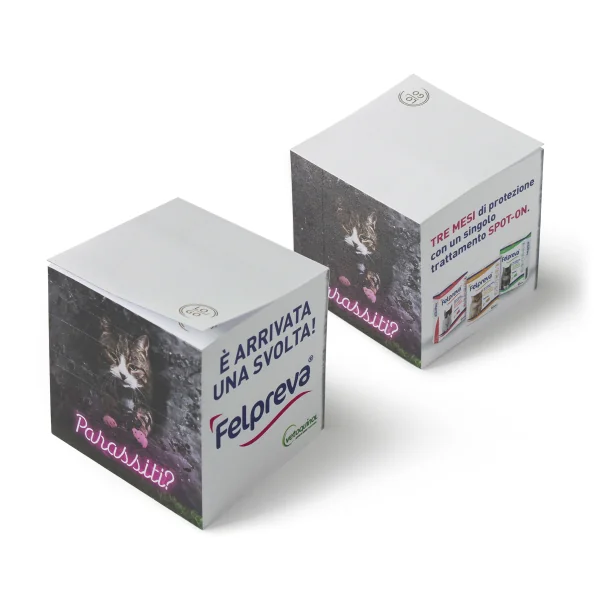 post-it e blocknotes cubo 7cm - 70x70x70mm cubo 8cm - 80x80x80mm cubo 9cm - 90x90x90mm cubo 10cm - 98x98x98mm soggetto Vetoquinol