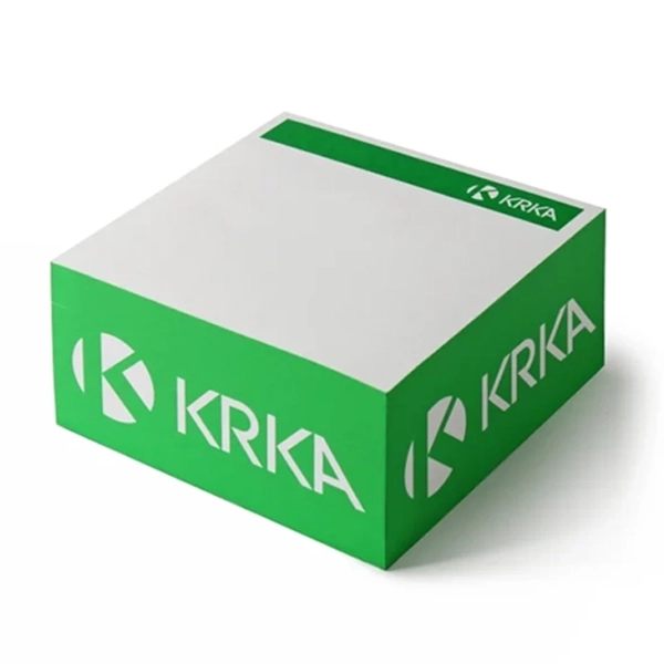 KRKA post it mezzo CUBO 98x98x50 personalizzato produzione Proramillenote10x10x5cm proporazionato