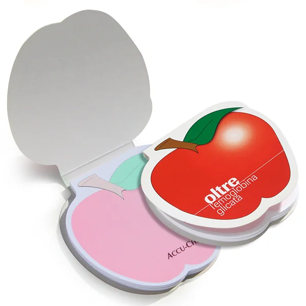 Shaped post-its with open apple cover