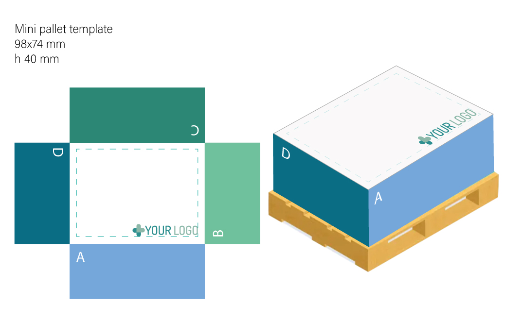 Mini pallet template 100x75 x 4 cm