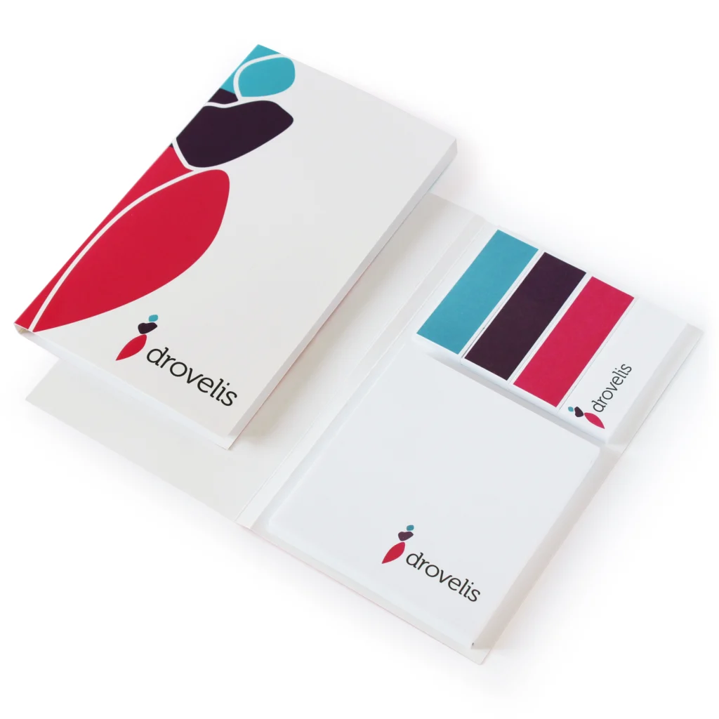 Post-it with cardboard cover and paper index flags MiniOrganizer Drovelis