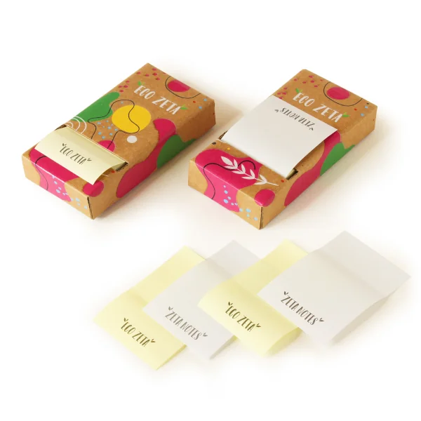 Ondabox Eco Zeta post-it zig-zag sur mesure avec étui en carton ondulé.