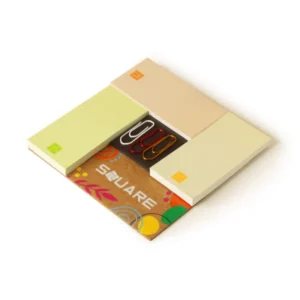 Ondabox Square 3post it e porta fermagli personalizzato. Gadget con logo aziendale