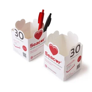 Étui à stylos en forme, porte-stylo personnalisé en PPL en forme de cœur – motif Seacor