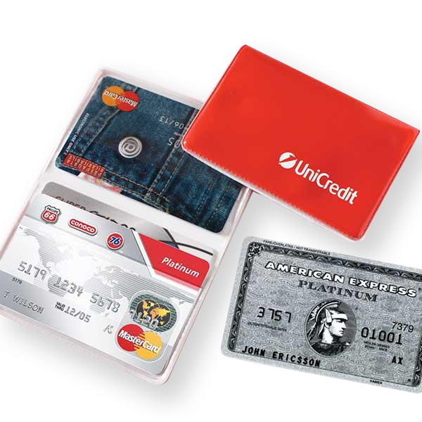 Portacarte di credito con bustine trasparenti | Logo Personalizzato