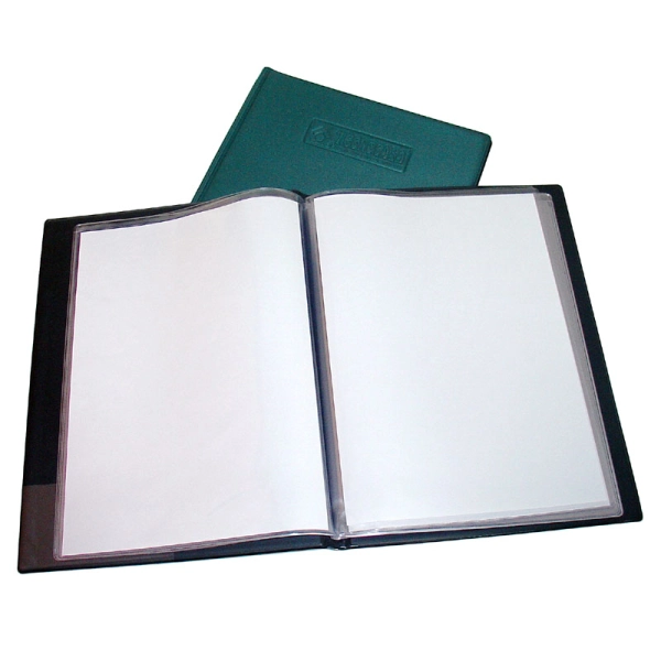 Classeur de présentation ou porte-documents en PVC expansé personnalisé avec pochettes transparentes fixes en plastique