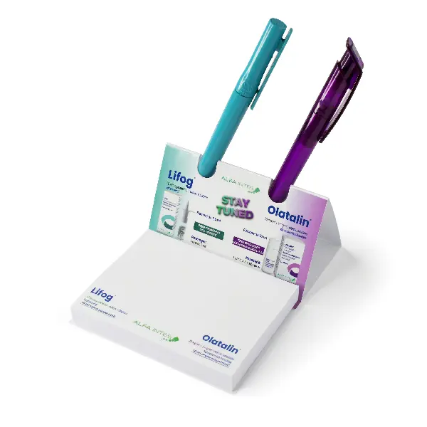 A-frame Brand Display Post it crowner con porta penne, post-it con espositore personalizzato