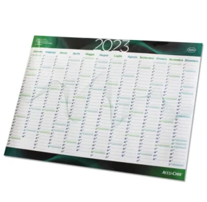 Writable wall planning calendar with erasable marker. Full colour bespoke gadget pharma