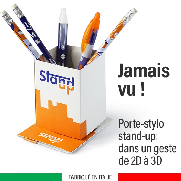 Stand-up Porte-stylo en carton Gadget personnalisé image carré