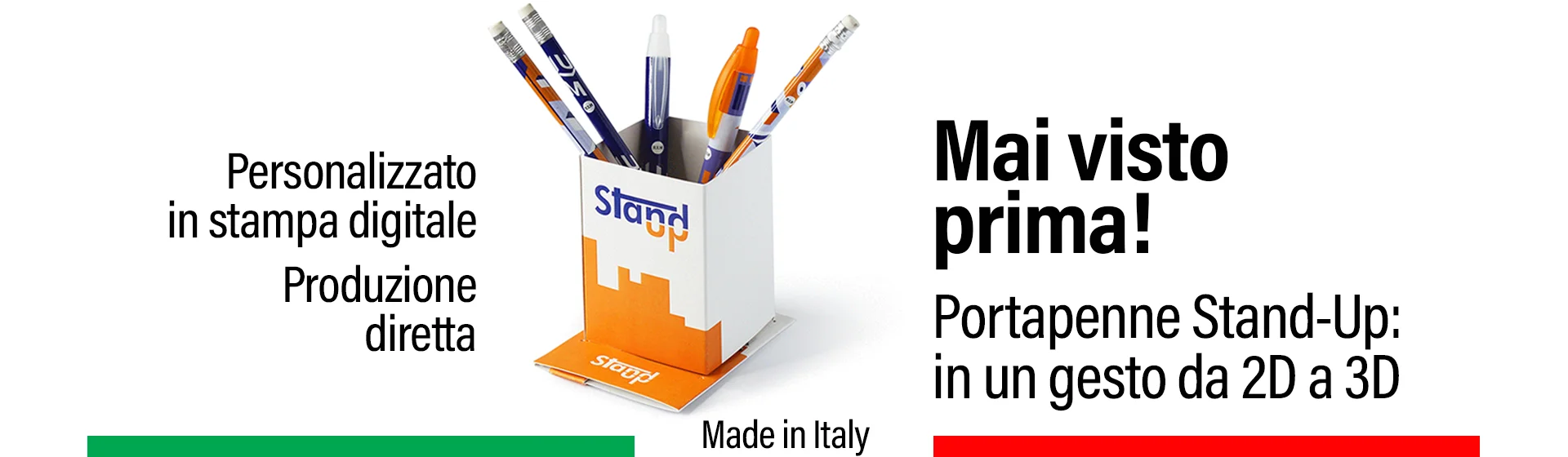 Stand-Up portapenne gadget personalizzato slide home