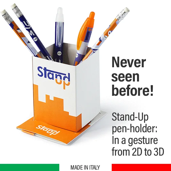 Stand pen holder gadget slide home square