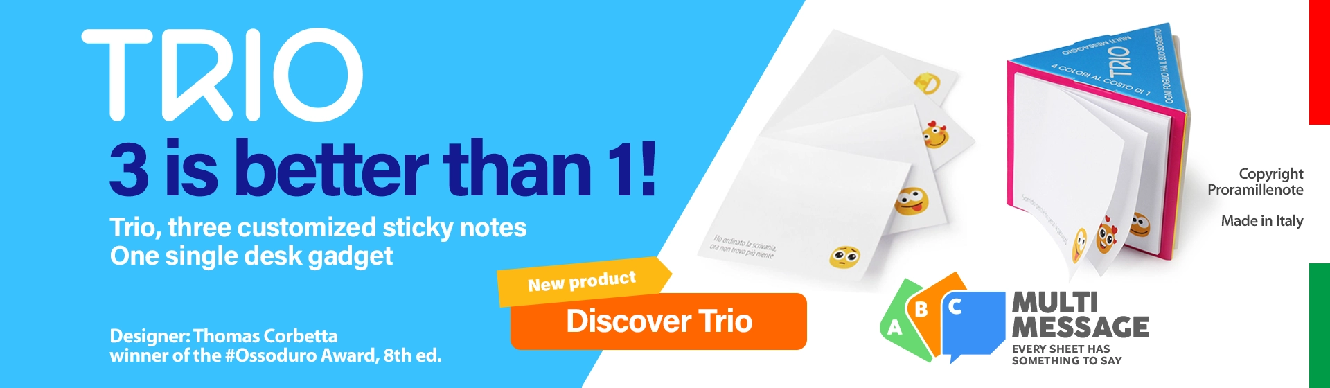TRIO 3 POST IT BANNER