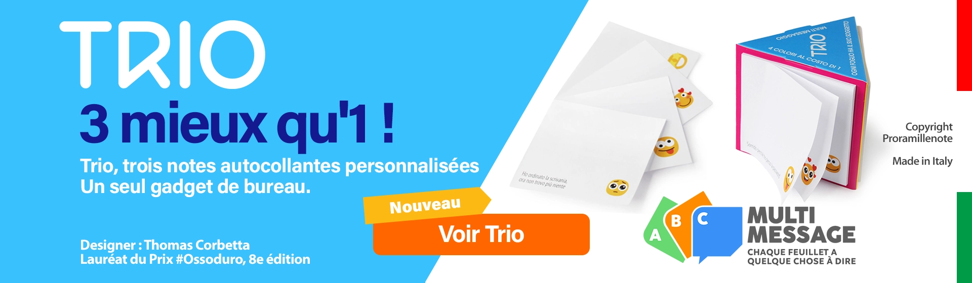 TRIO 3 POST-IT MULTIMESSAGE BANNER