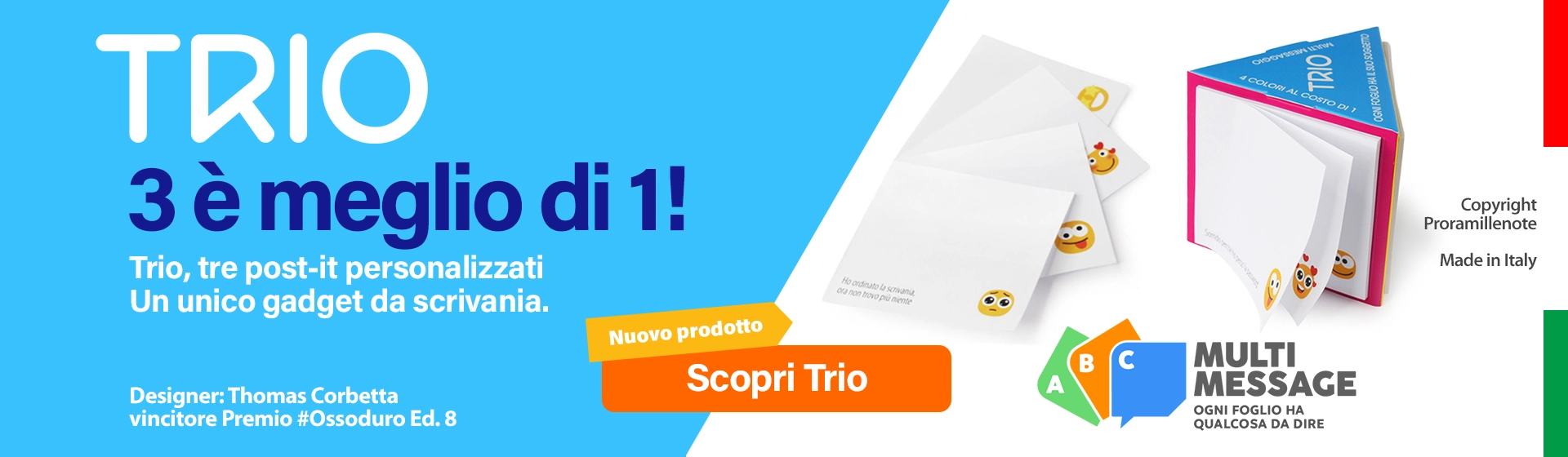 TRIO 3 POST IT MULTISOGGETTO BANNER IT