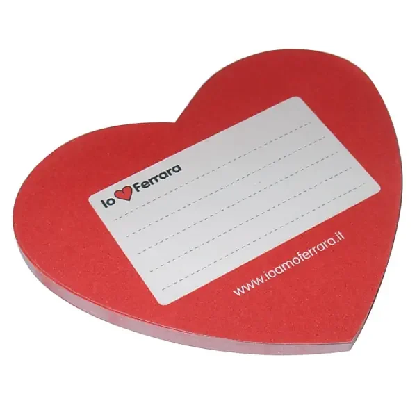 Heart shaped post it | Production of post its and bespoke gadgets | Heart shaped post it Heart shapes different sizes and shapes Check out the largest collection
