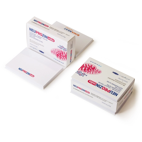 Meet Box | Meet Box closed 75x50x30 mm cardboard case full colors printed in the appearance of medicine packaging It comes with a double sized 102x75 mm post it note