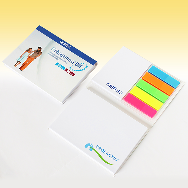 Promotional notepad with cover 102x75 mm with index