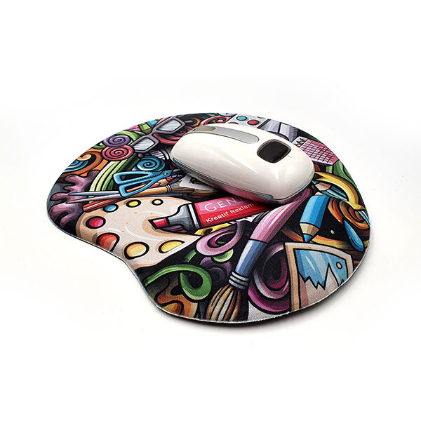 Mouse-pad con poggia polso in spugna personalizzato con immagine in sublimazione