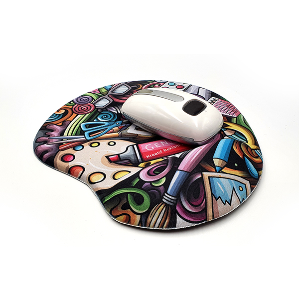 Mouse-pad con poggia polso in spugna personalizzato con immagine in sublimazione
