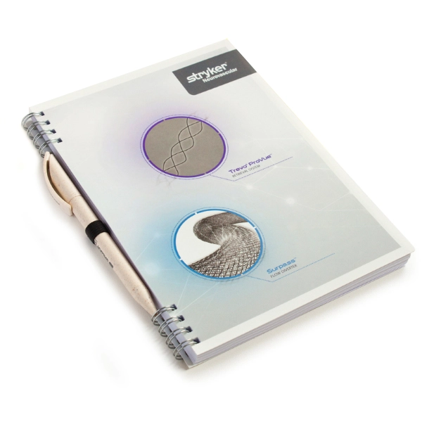 Cahier à spirale A5 avec couverture PPL et stylo | Fabricant de gadgets et post its personnalisés | Cahier à spirale avec stylo