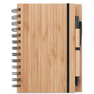quaderno di bamboo con penna